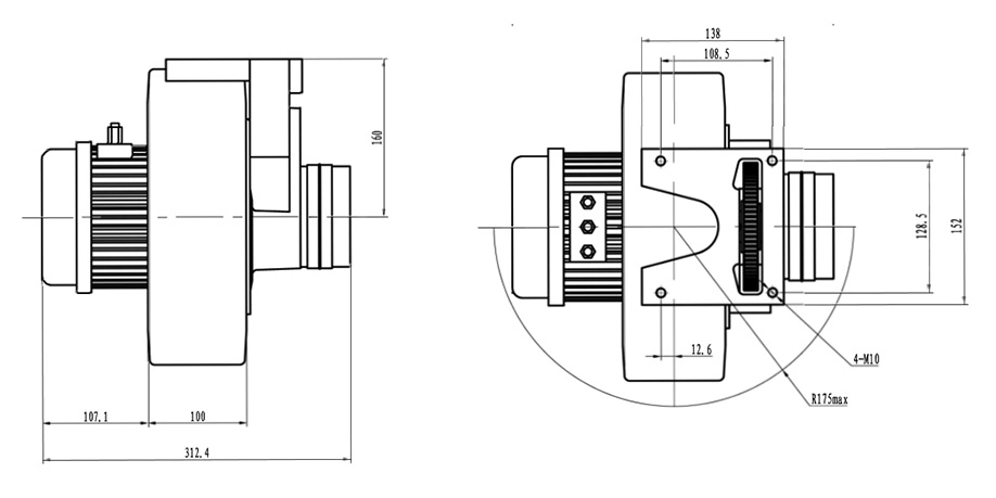 AC Drive Heavy Duty Agv Wheel Low Noise High Precision AC Motor Electric Drive Wheel Diameter 300mm Rubber Wheel 1000kg Load Capacity (TZ30-DA15)