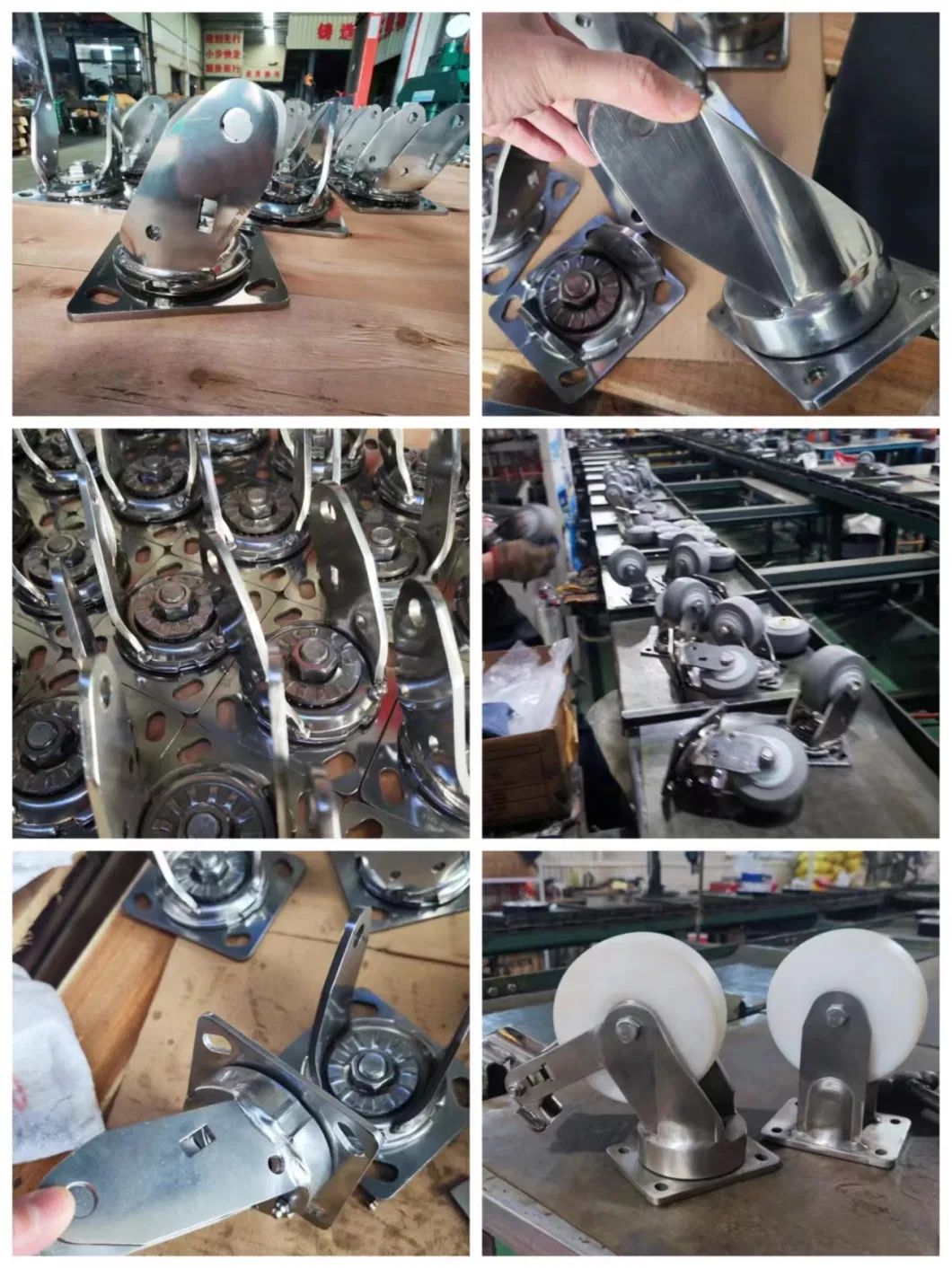 Luxury Ruedas 4 5 6 8 Inch Stainless Steel Aluminium Core PU Super Heavy Duty Rigid Swivel Industrial Ruedas Casters Wheel