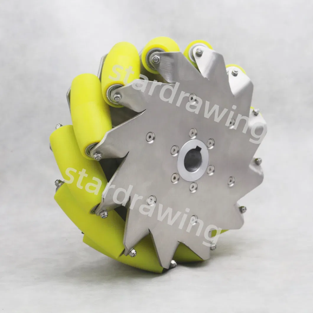 Stardrawing 12inch 305mm Industrial Heavy Duty Mecanum Wheel for Robot Stainless Steel