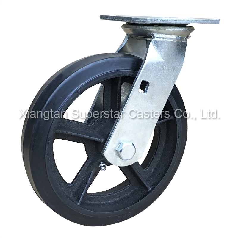 High Quality Medium Heavy Duty Swivel Rigid Rubber Caster Wheel