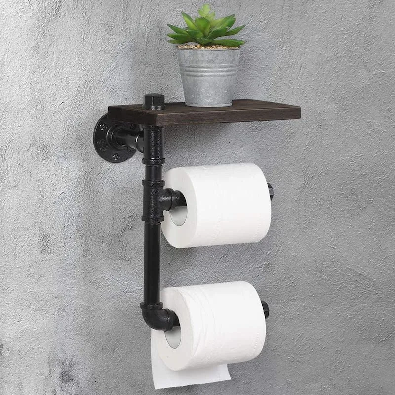 Industrial Pipe Decor Kit Robe Hook Towel Paper Bathroom Hardware