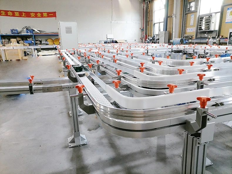 820 Plastic Single Slat Top Plate Chain Bottles Assembly Conveyor Systems for Industrial Lines