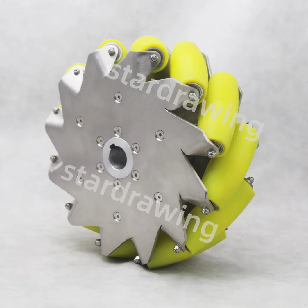 Stardrawing 12inch 305mm Industrial Heavy Duty Mecanum Wheel for Robot Stainless Steel