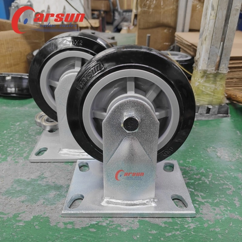 Ultra Heavy Industrial Casters 6 Inch Modified Nylon Wheel Rigid Casters