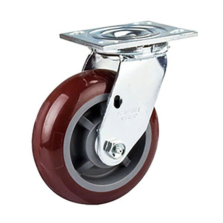 5 Inches Heavy Duty Swivel PU Wheel Caster with Metal Total Lock