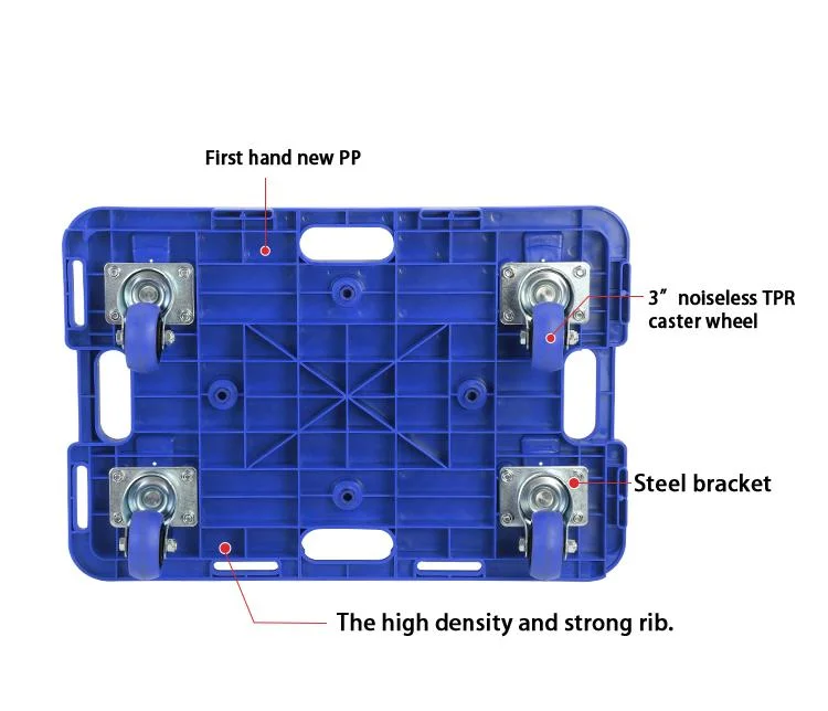 Uholan Wgl-150 Plastic Platform Connecting Dolley Cart Four Swivel Wheels Capacity 150kg