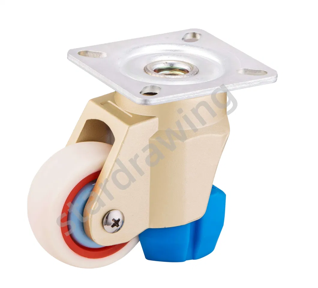 Stardrawing Retractable Leveling Casters Wheels 50 to 110 Kg Load Mini Type
