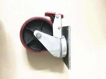 Wholesale 6 Inch 150mm Heavy Duty PU Locking Caster with Iron Wheel