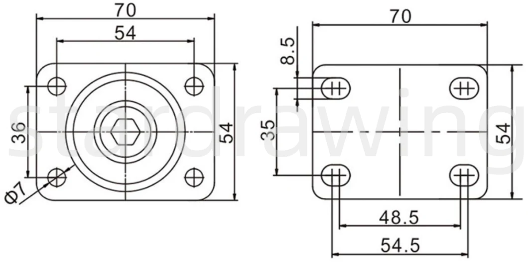 Stardrawing Swivel 50mm TPR Wheel Stainless Steel Casters with Brake