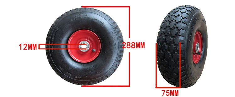 Heavy Duty Trolley Tire 11 Inch Hand Trolley Pneumatic Rubber Wheel