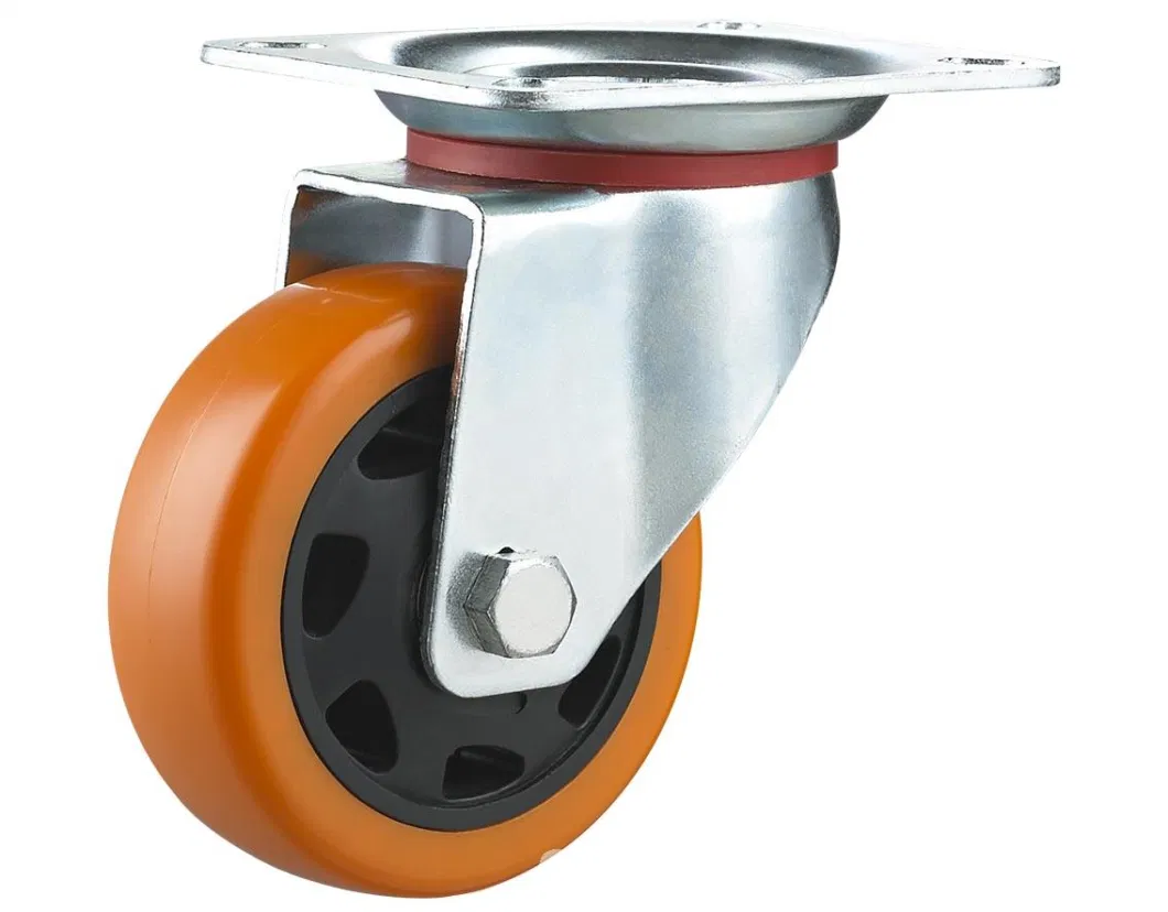 Trolley Wheel, Heavy Duty Solid Polyurethane Trolley Industrial Caster Wheel, 6 Inch Caster Wheel with Polyurethane, Swivel Caster with PU Wheel