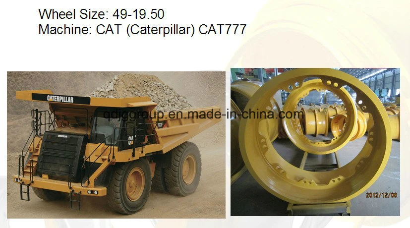 Mining Wheel OTR Wheel Rim 49-19.50/4.0 for Dump Truck 777, 785-5, 785-7 Tyre 27.00r49
