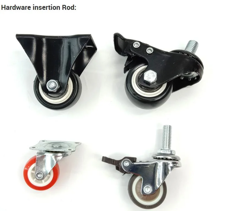 High Load Bearing 1.5 Inch Rubber Swivel Heavy Duty Caster Wheels with Brake