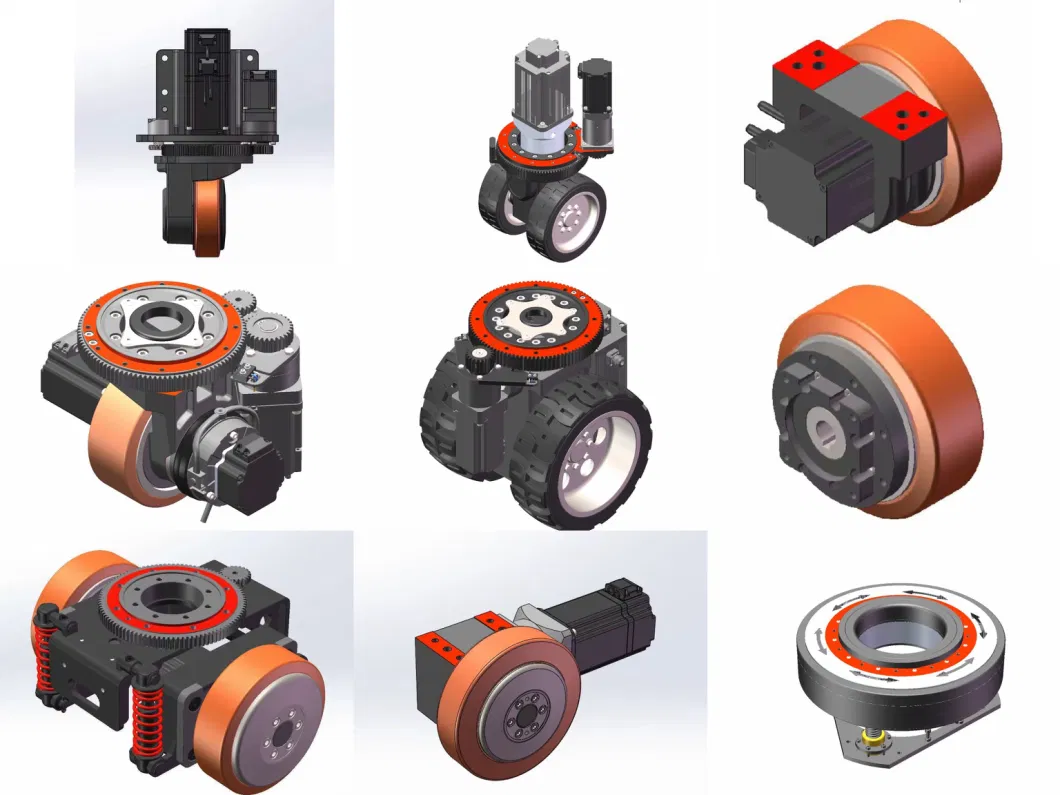 Polyurethane Wheel Bearing 600kg Reducer Integrated Wheel