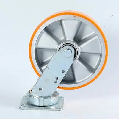 Kingpinless Caster Wheel with Direction Brake Industrial Caster Heavy Duty Wheel 4 5 6 8 Inch Aluminium Core PU Caster Wheels
