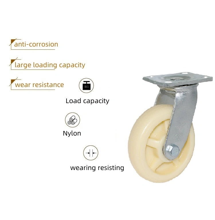 Large Loading Capacity 8inch Heavy-Duty Patent Nylon Caster Wheel