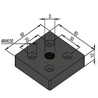 Universal End Connection Plate for Forma Wheel Caster Foot Cup Mounting