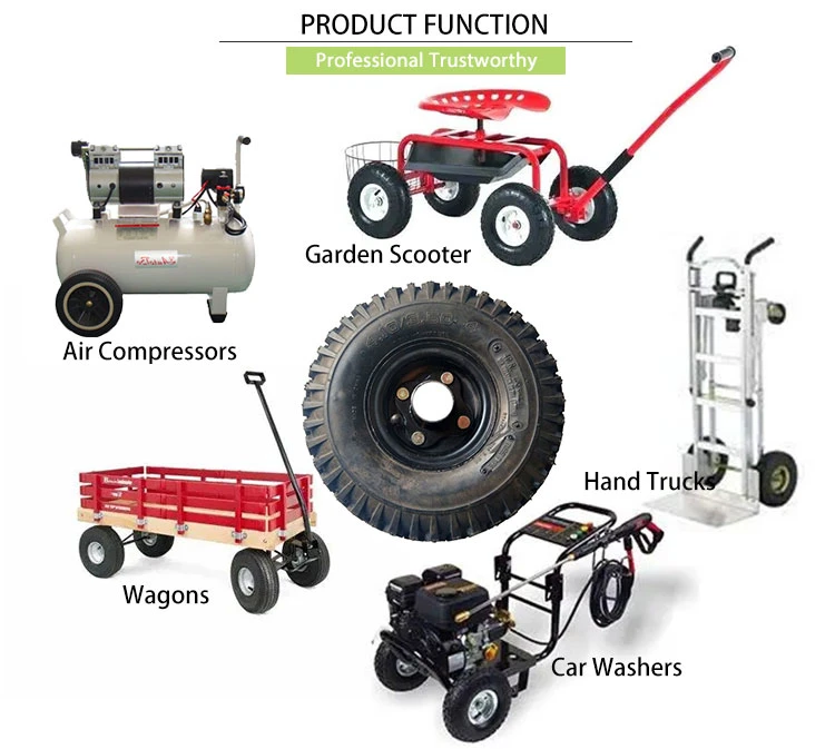 4.10/3.50-4 Heavy Duty Pneumatic Rubber Trolley Wheels Wholesale Garden Carts Wheel