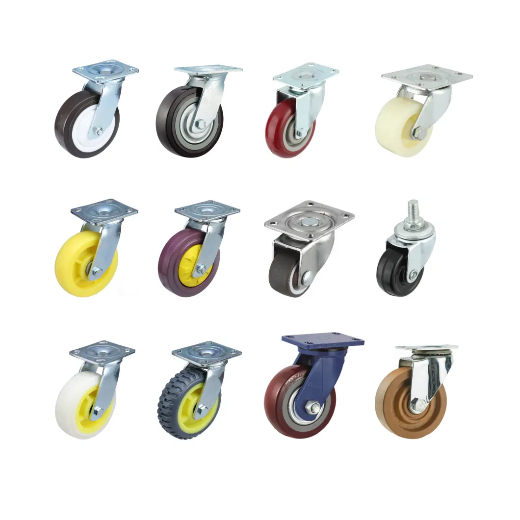 Locking Heavy Duty Furniture Transparent Rubber Caster and Wheel