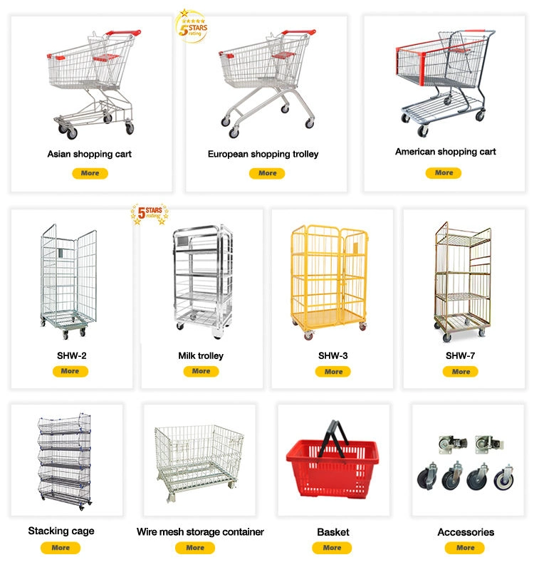 Industrial Heavy Duty Warehouse Trolley Cart with Four Wheels