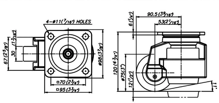 Gd-100f Footmaster Caster Wheels for Aluminum Profile Equipment