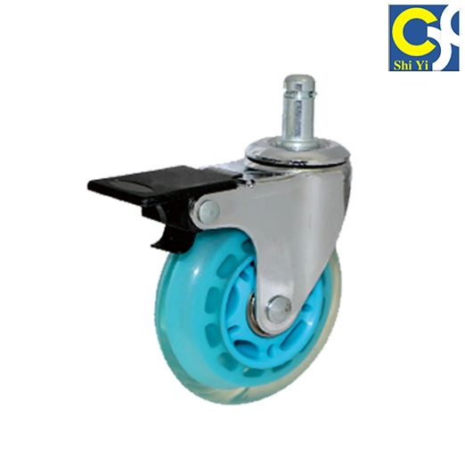 Transparent PU Office Chair Caster Wheels Rollerblade Swivel Wheel Casters Blue Replacement Chair Casters