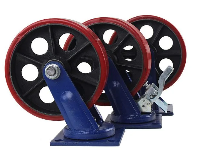 8 Inch PU Caster Wheel in China with Swivel/ Fixed/ Brake