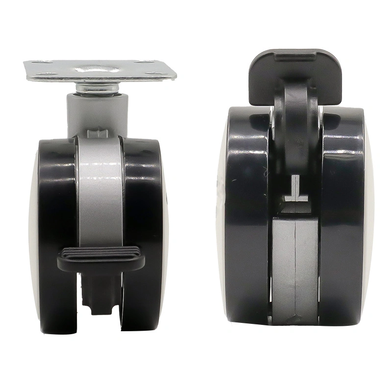 Light Duty TPR Furniture Caster Wheel Swivel Locking Brake No Bearing Thermoplastic Rubber Wheel