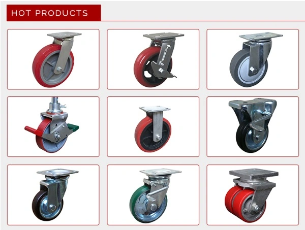 Factory Directly 8 Inch Red PU Low Price Rigid Caster Wheel