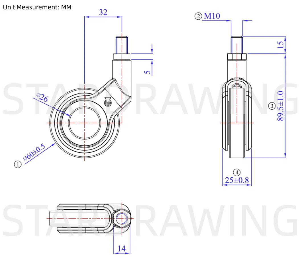 Stardrawing 75mm Black Office Chair Replacement Caster Wheels