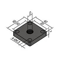 Universal End Connection Plate for Forma Wheel Caster Foot Cup Mounting