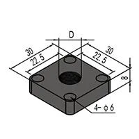 Universal End Connection Plate for Forma Wheel Caster Foot Cup Mounting