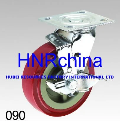 4/5/6/8 Inch Red PU Wheel/Swivel/Brake/Fixed/ Heavy Duty Industrial Trolley Wheel Caster Wheel