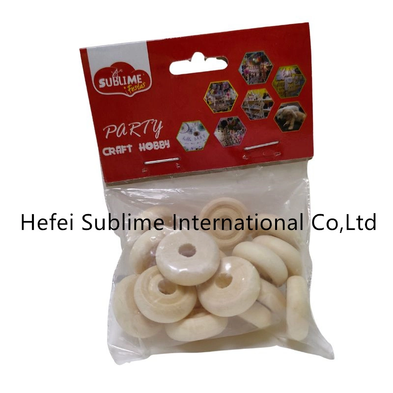 Wood Tread Wheels with Hole, 12PCS