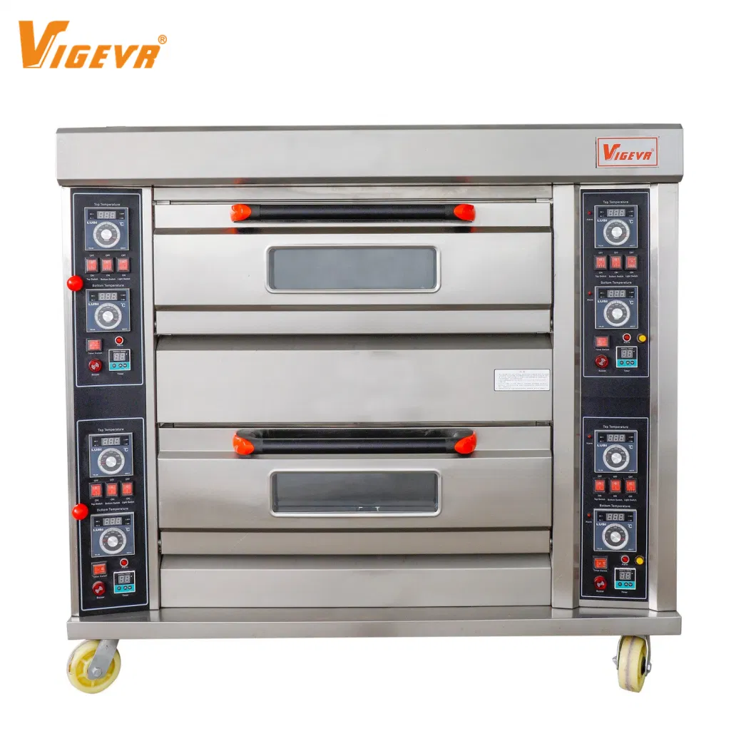 Commercial Industrial Bakery Equipment Supplies Electric Good Quality Stainless Steel Table Top Bakery Gas Oven 1 Deck 2 Trays Electric Bread Pizza Baking Oven