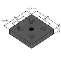 Universal End Connection Plate for Forma Wheel Caster Foot Cup Mounting