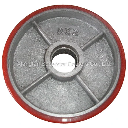 4 5 6 810 Inch Industrial PU Cast Iron Trolley Wheel and Swivel/Fix Caster Wheel