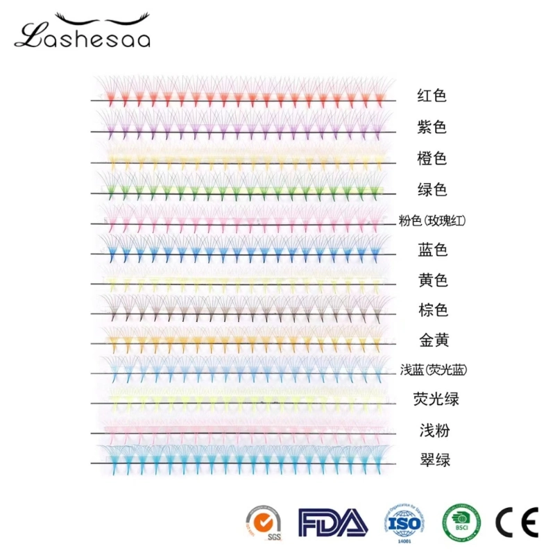 Mengfan China Wholesale Beauty Products Make up Eyelashes Colorful Lash Extension Premade Fans Individual Eyelash Extension Volume Lashes Eyelashes