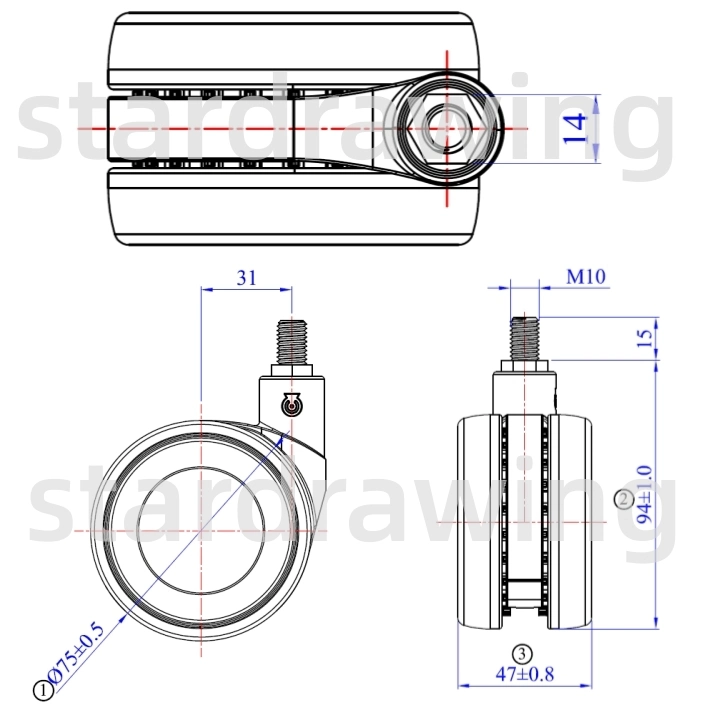 Stardrawing 75mm 3inch Hollow Dsigned Cabinet Casters Wheels