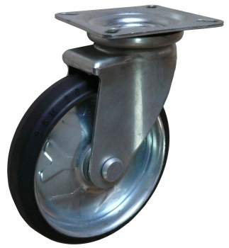 Wanda High Quality 4&quot; Industrial Rubber Leveling Swivel Caster Wheel for Medical Cart/Stock Cart