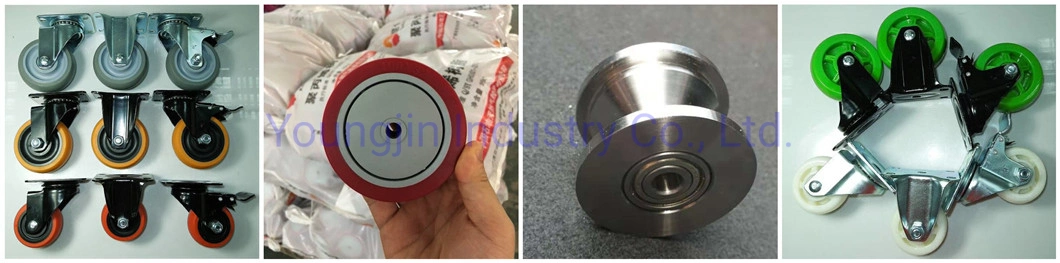 3 Inch Caster Wheels Swivel Plate on Red PU
