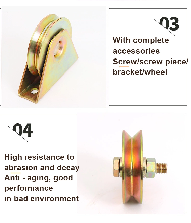 Groove Wheel Heavy Duty Rigid Caster Wheel with Bracket for Inverted Track, Rolling Gate