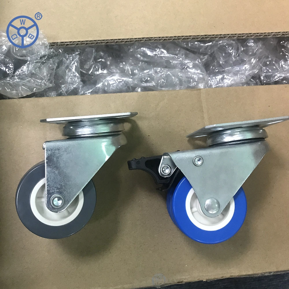 Furniture Bolt Hole Type 2inch 3inch Office Chair Castors Twin Wheel PVC Swivel Chair Caster Double Wheels