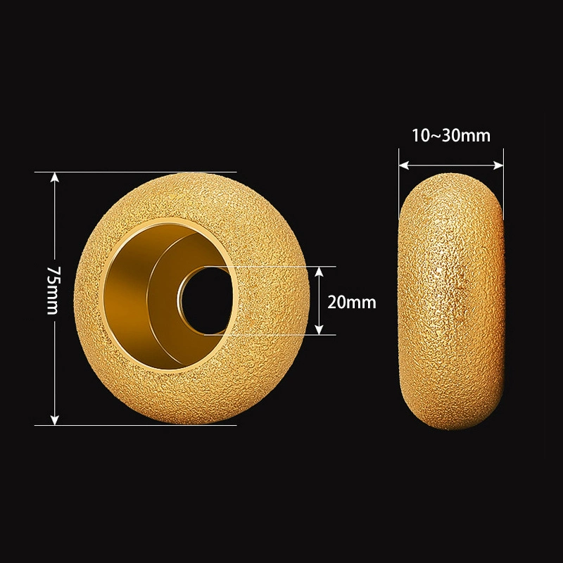 3inch 75mm Bore 20mm Dry Vacuum Brazed Diamond Grinding Wheel for Marble Edging Demi-Bullnose Edge Profile