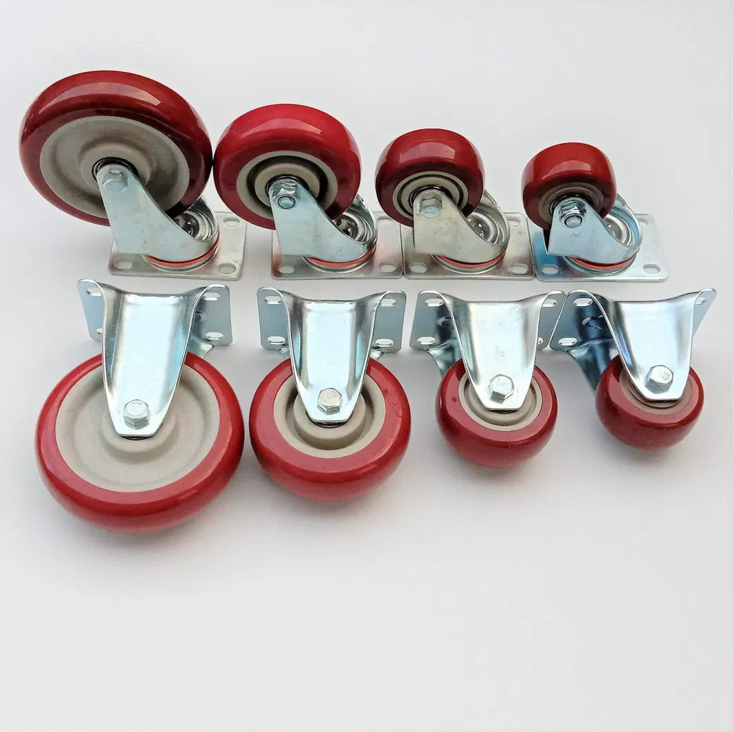 Industrial Heavy Duty Tread Silent Dual Swivel Locking Caster Wheels