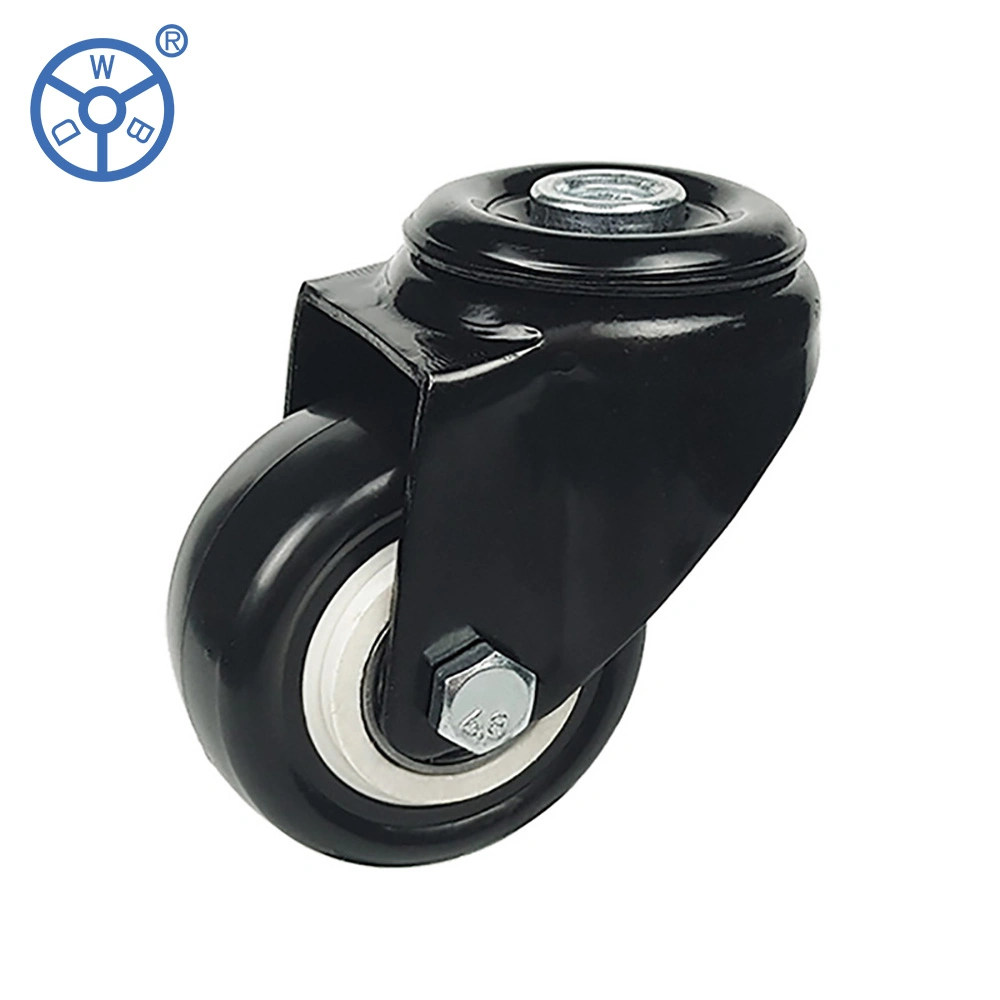 Amazon Hot Sale 2inch Light Duty PU PVC Small Black Bolt Hole Swivel Caster and Wheels with Lock