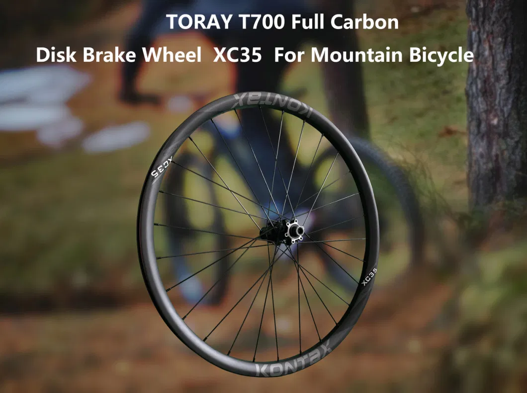 Kontax Xc35 27.5inch Toray T700 Full Carbon Fiber Wheel Disc Brake Carbon Bicycle Wheelset