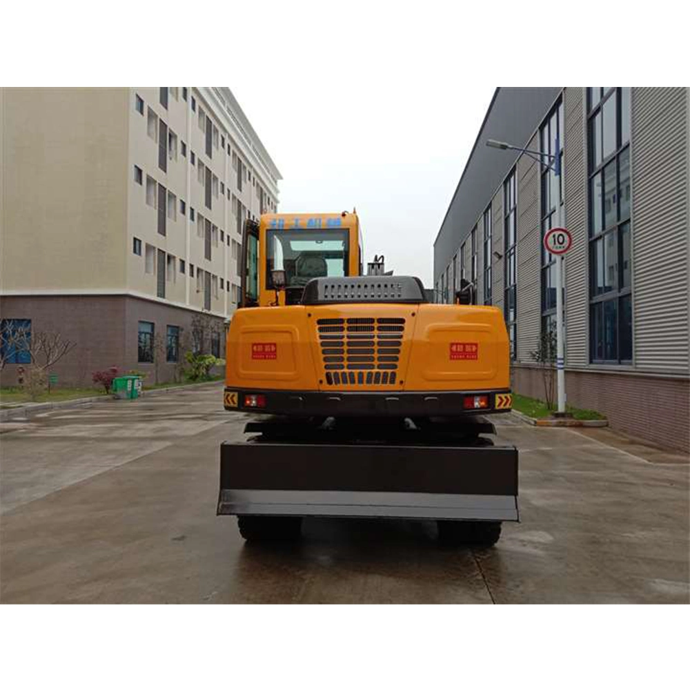 Jg75s-9 Wheeled Excavator Rubber Duck Wheel Digger Small Digging Machine