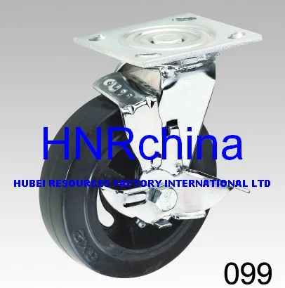 Black Rubber Wheel Trolley Wheel Heavy Duty Industrial Caster Plate Top