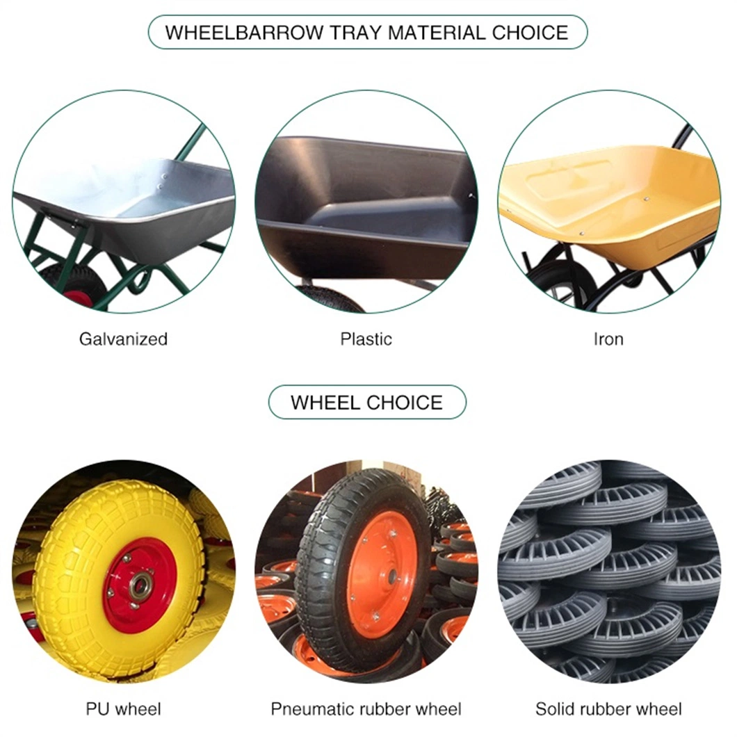 Wheel Barrow Garden Cart Wb5009s Double Wheel Industrial Wheelbarrow Heavy Duty Wheelbarrow